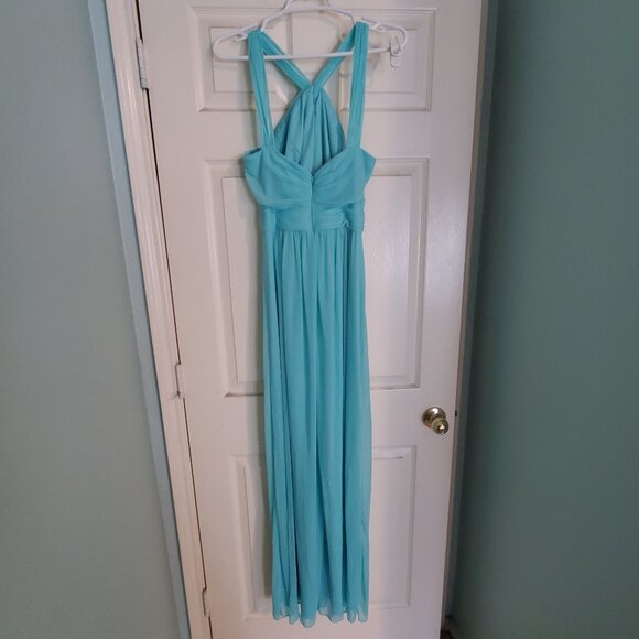 David's Bridal Y-Neck Long Mesh Dress STYLE# W11173 SPA size 6 - Picture 3 of 10